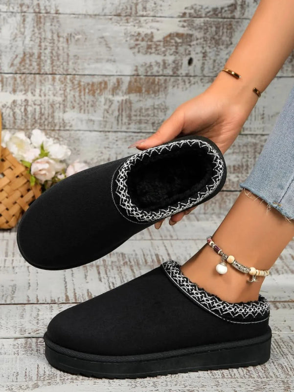 Round Toe Platform Slippers - ShalayeFashion