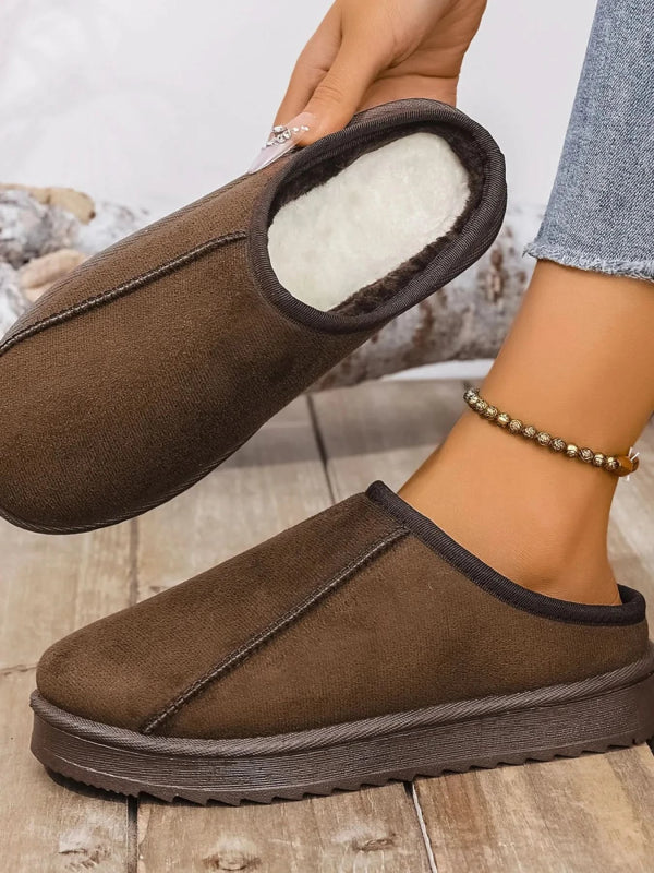 Round Toe Platform Slippers - ShalayeFashion
