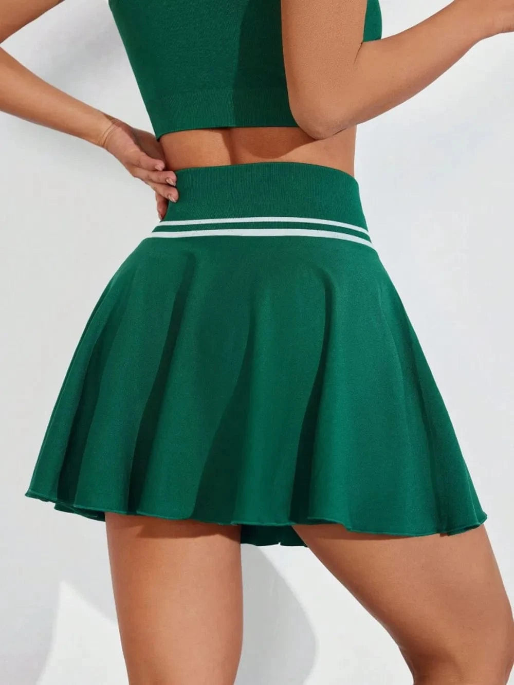 Ruched High Waist Mini Active Skirt - ShalayeFashion