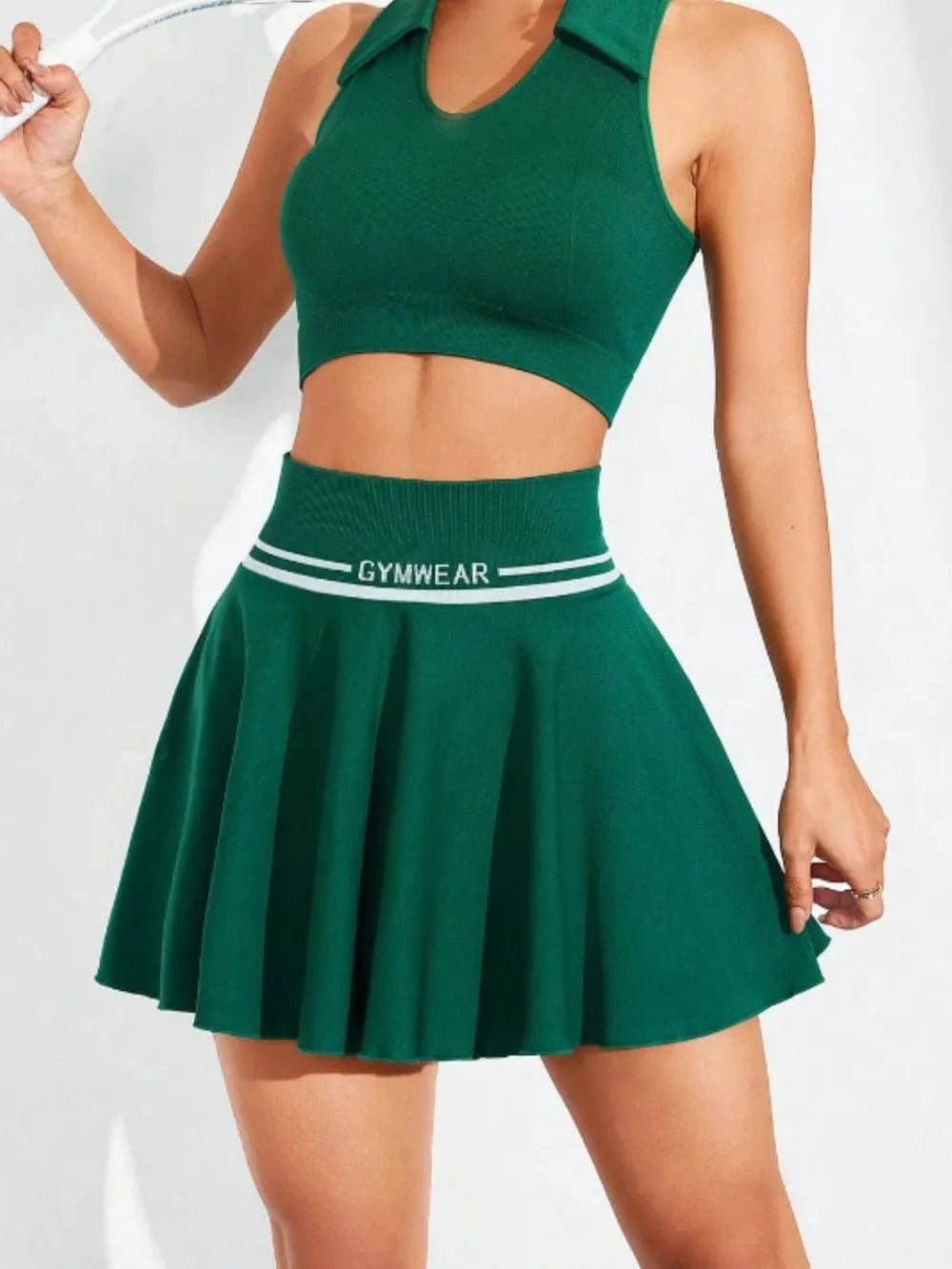 Ruched High Waist Mini Active Skirt - ShalayeFashion