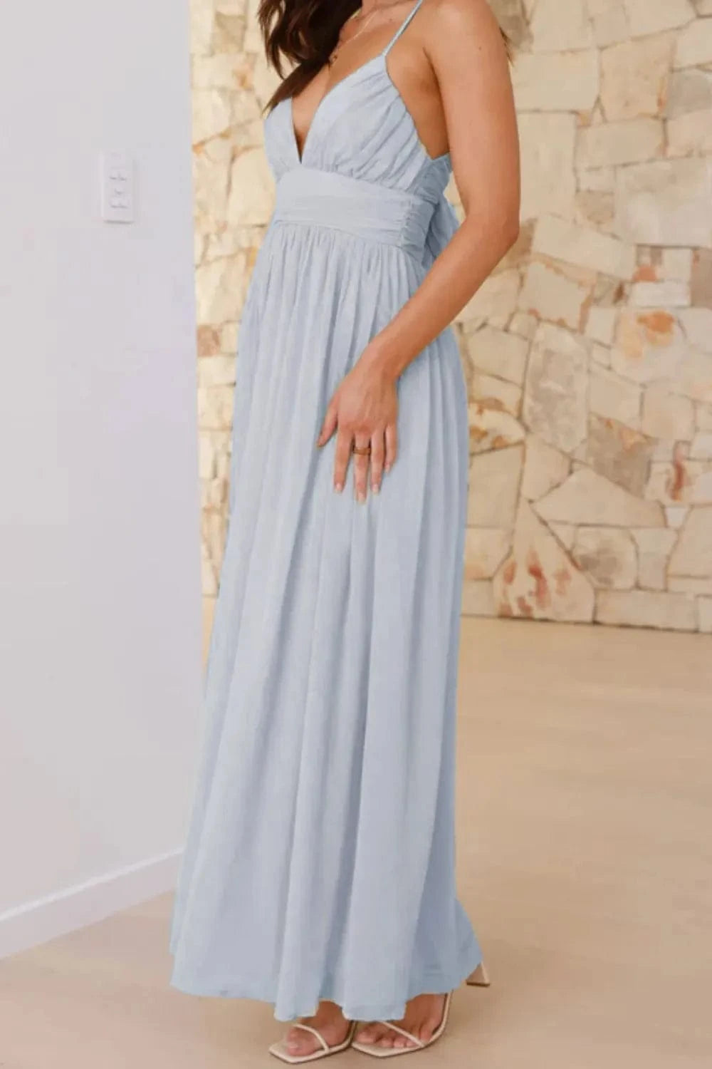 Ruched V - Neck Cami Dress - ShalayeFashion