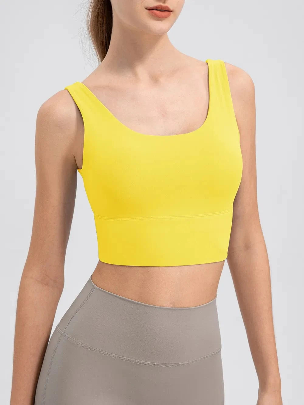 Scoop Neck Wide Strap Active Tank - ShalayeFashion