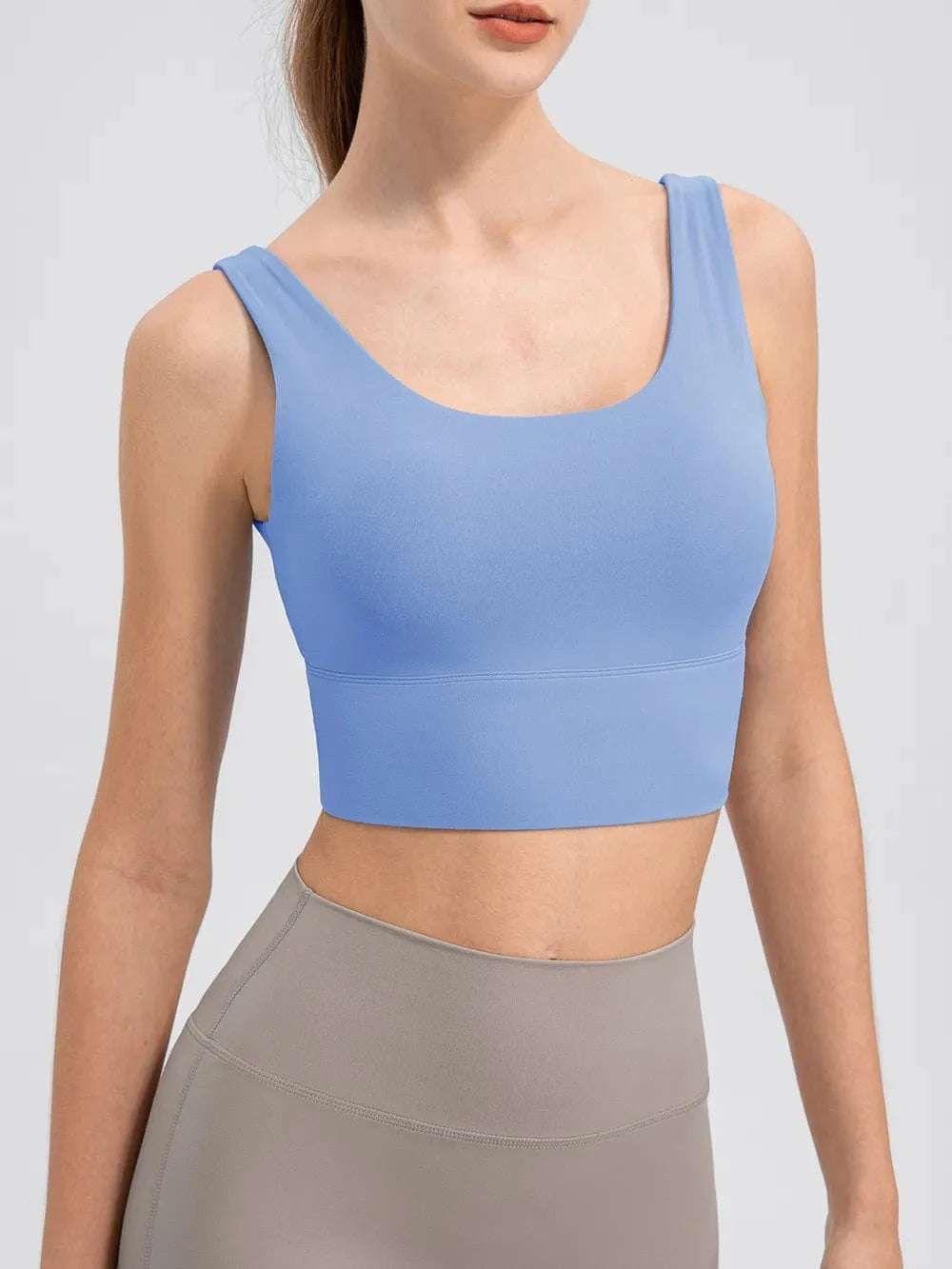 Scoop Neck Wide Strap Active Tank - ShalayeFashion