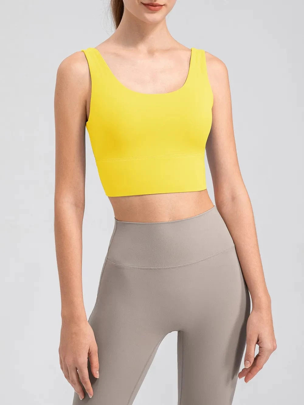 Scoop Neck Wide Strap Active Tank - ShalayeFashion