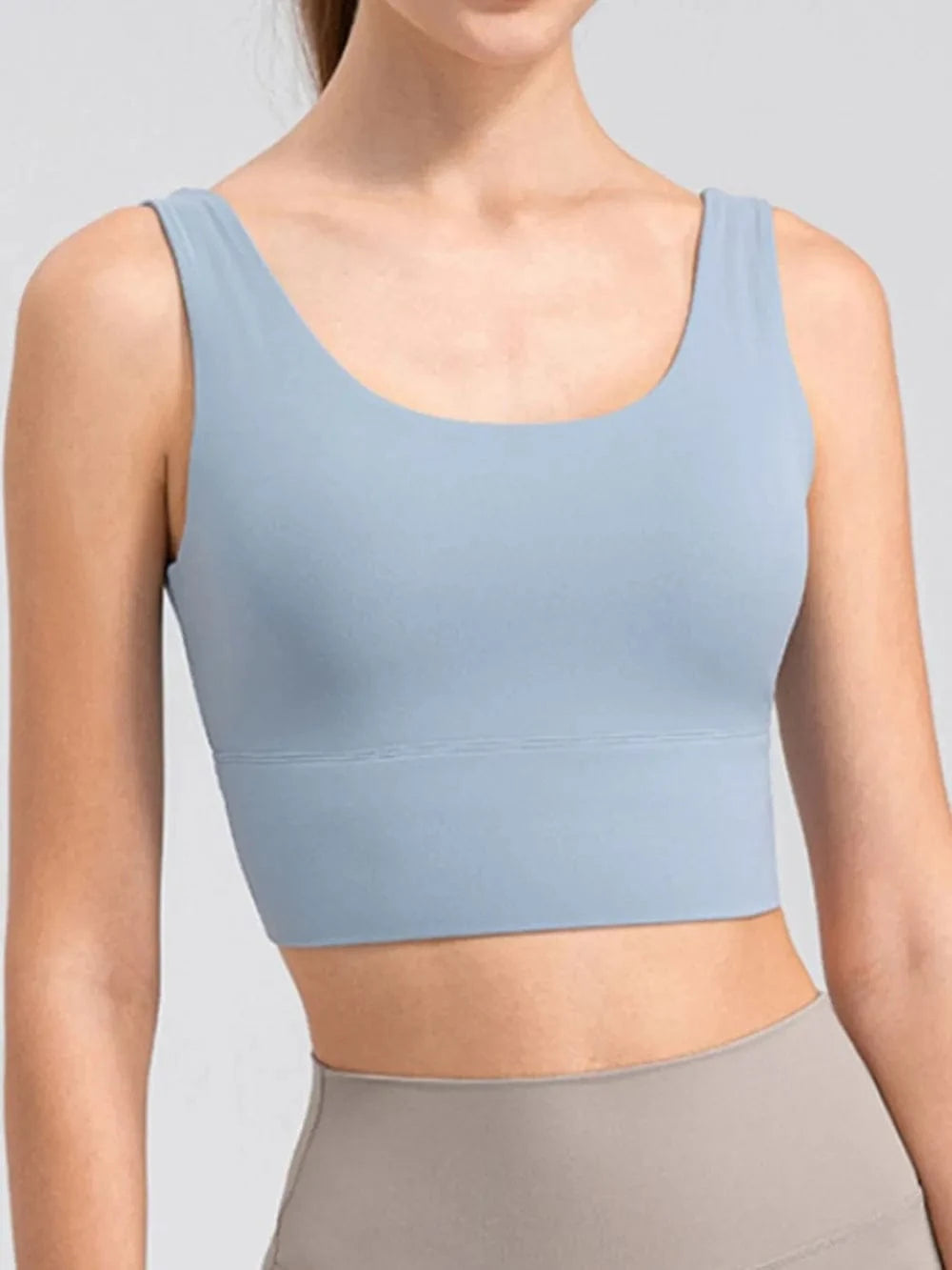 Scoop Neck Wide Strap Active Tank - ShalayeFashion