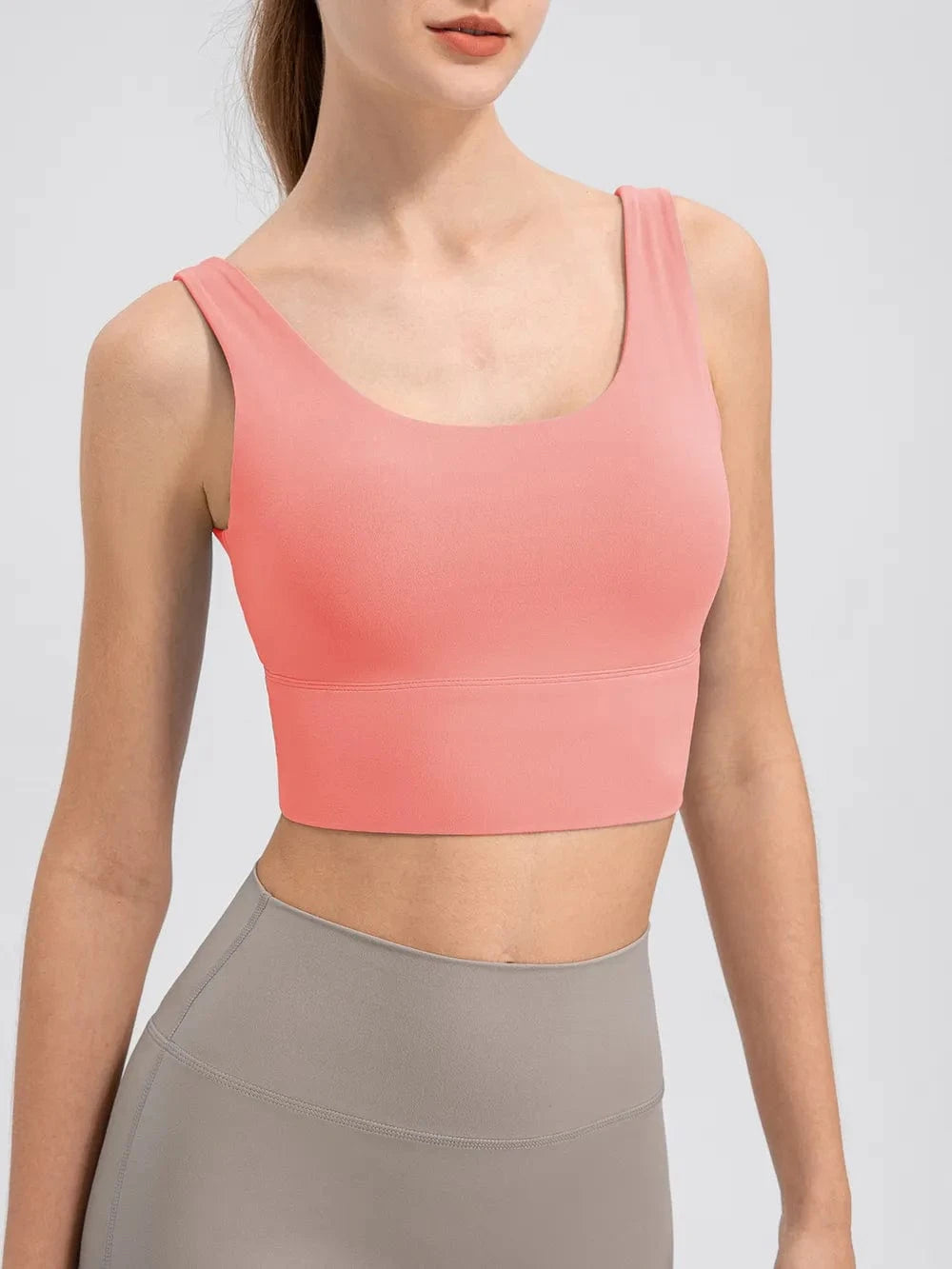 Scoop Neck Wide Strap Active Tank - ShalayeFashion
