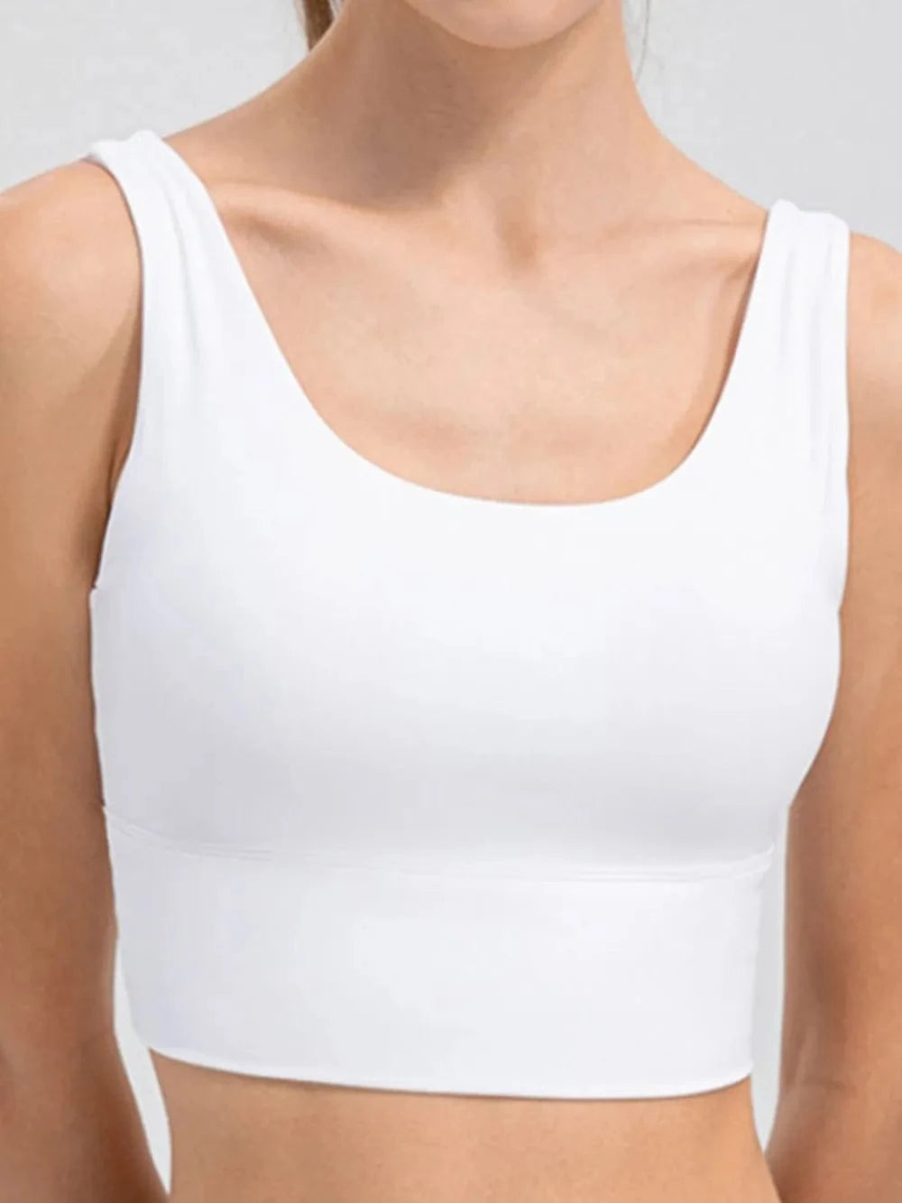 Scoop Neck Wide Strap Active Tank - ShalayeFashion
