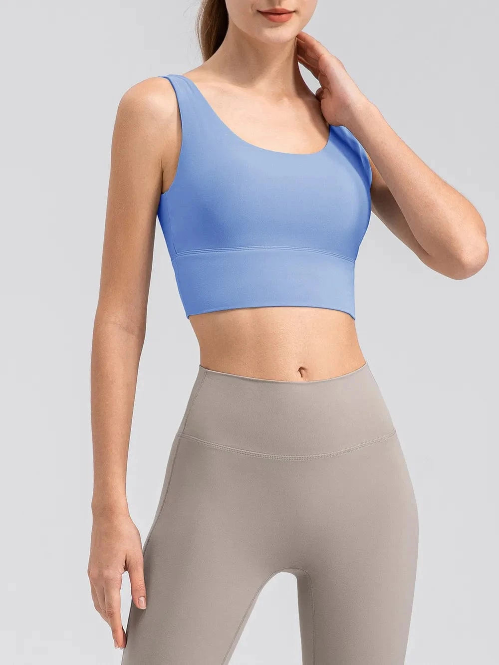 Scoop Neck Wide Strap Active Tank - ShalayeFashion