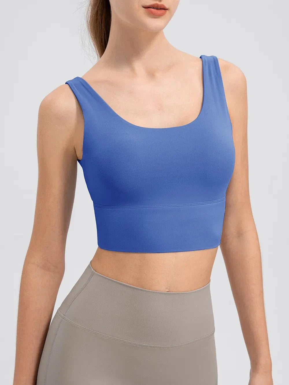 Scoop Neck Wide Strap Active Tank - ShalayeFashion