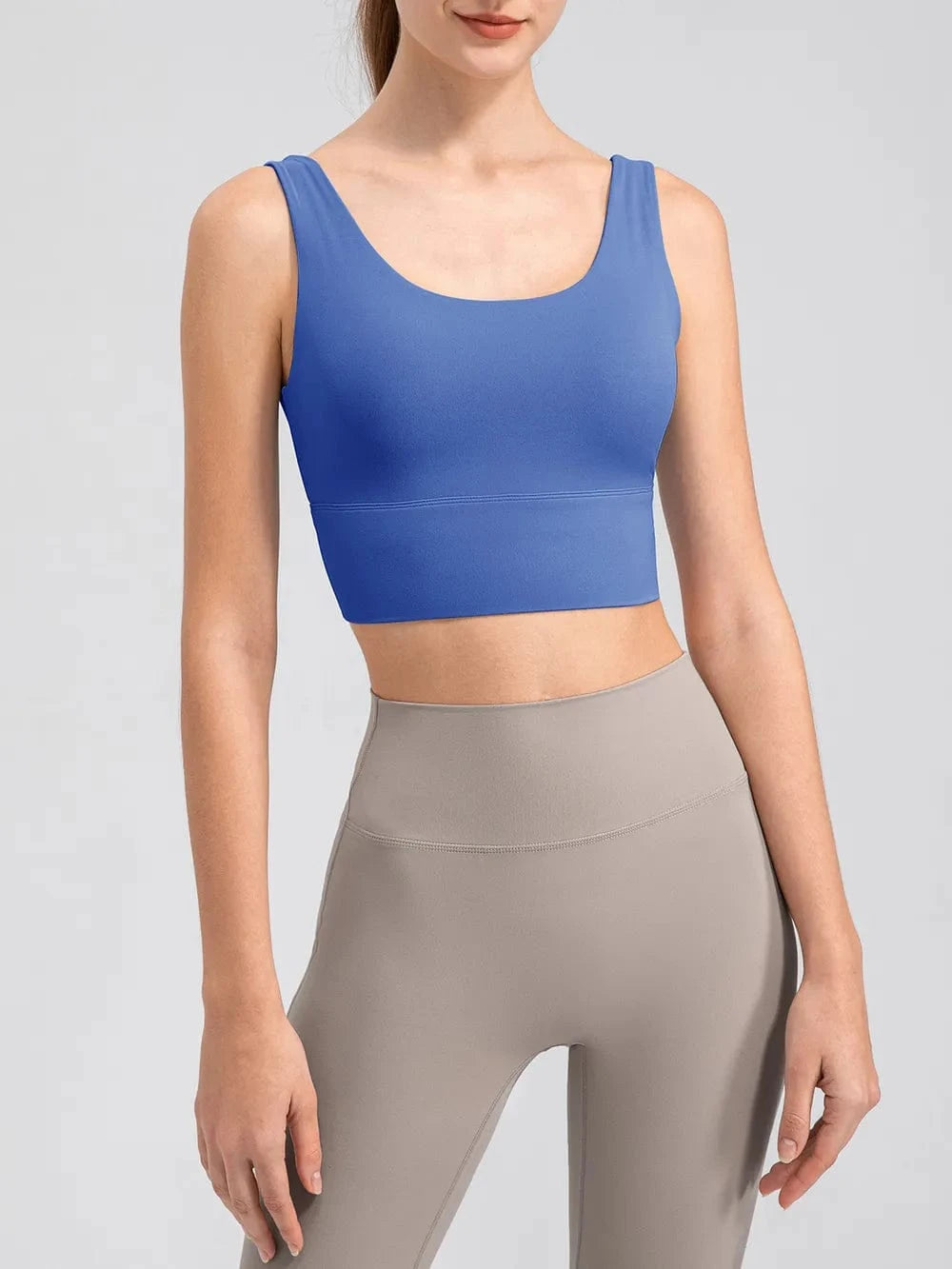 Scoop Neck Wide Strap Active Tank - ShalayeFashion