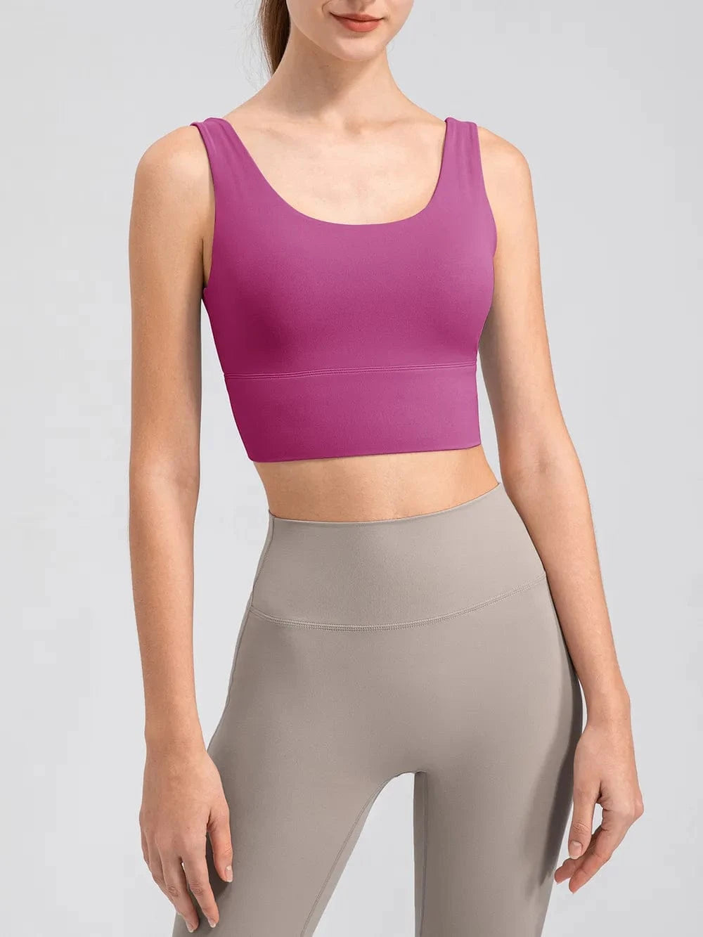 Scoop Neck Wide Strap Active Tank - ShalayeFashion