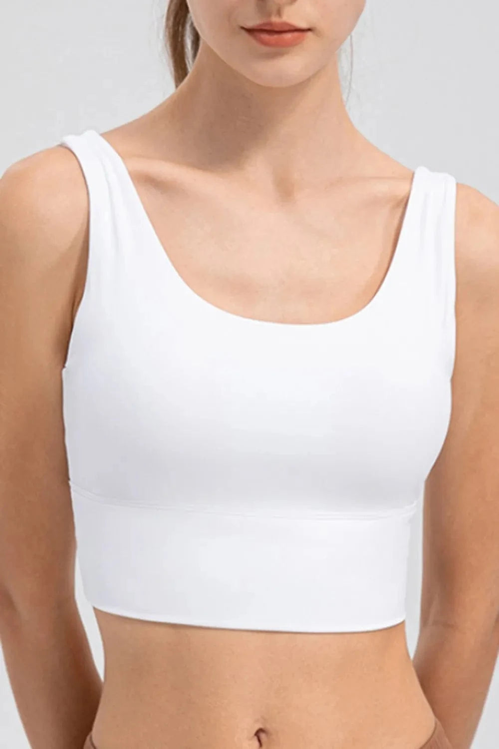 Scoop Neck Wide Strap Active Tank - ShalayeFashion