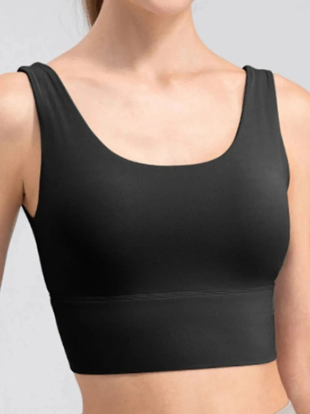 Scoop Neck Wide Strap Active Tank - ShalayeFashion