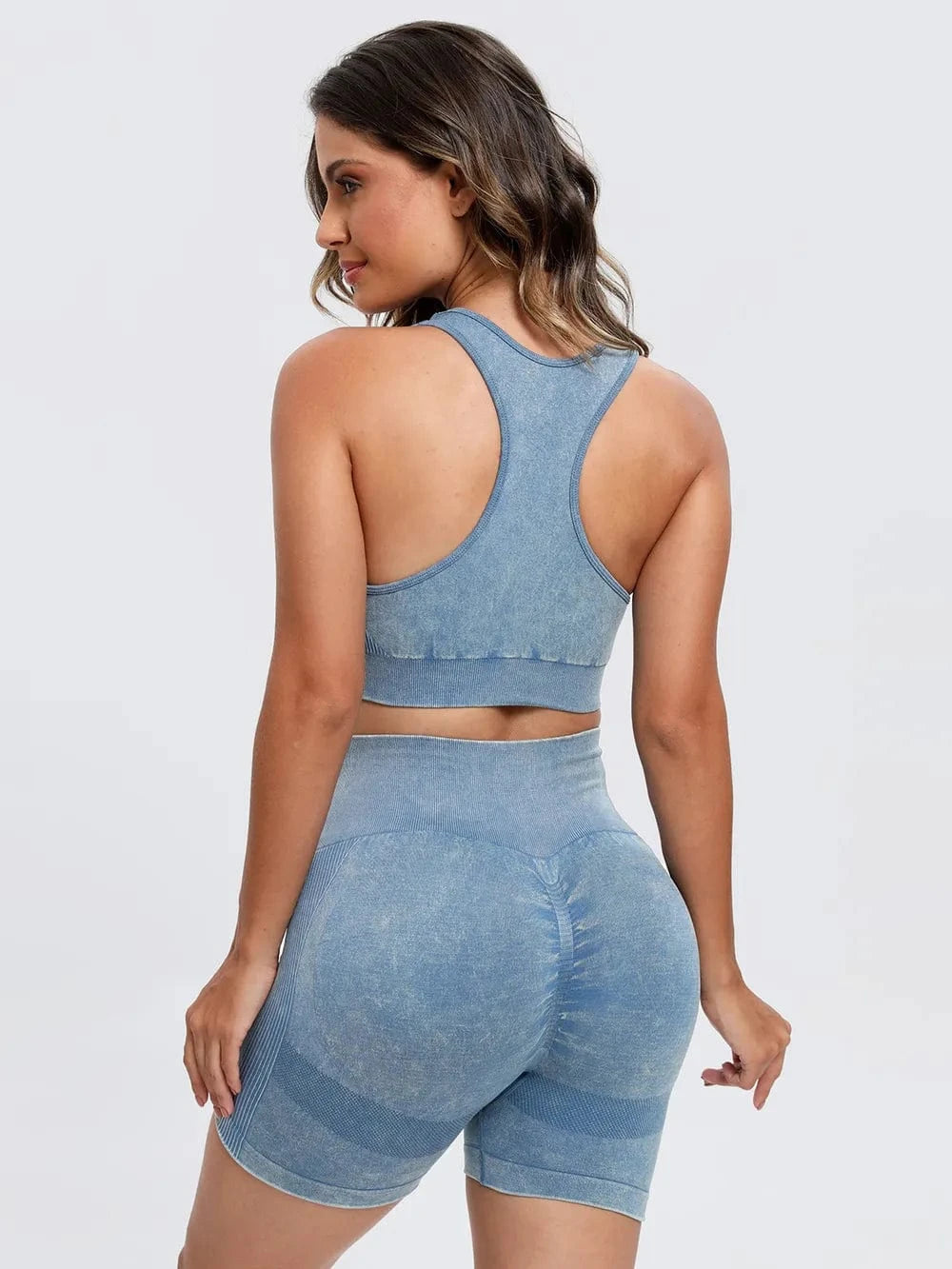 Scoop Neck Wide Strap Top and Shorts Active Set - ShalayeFashion