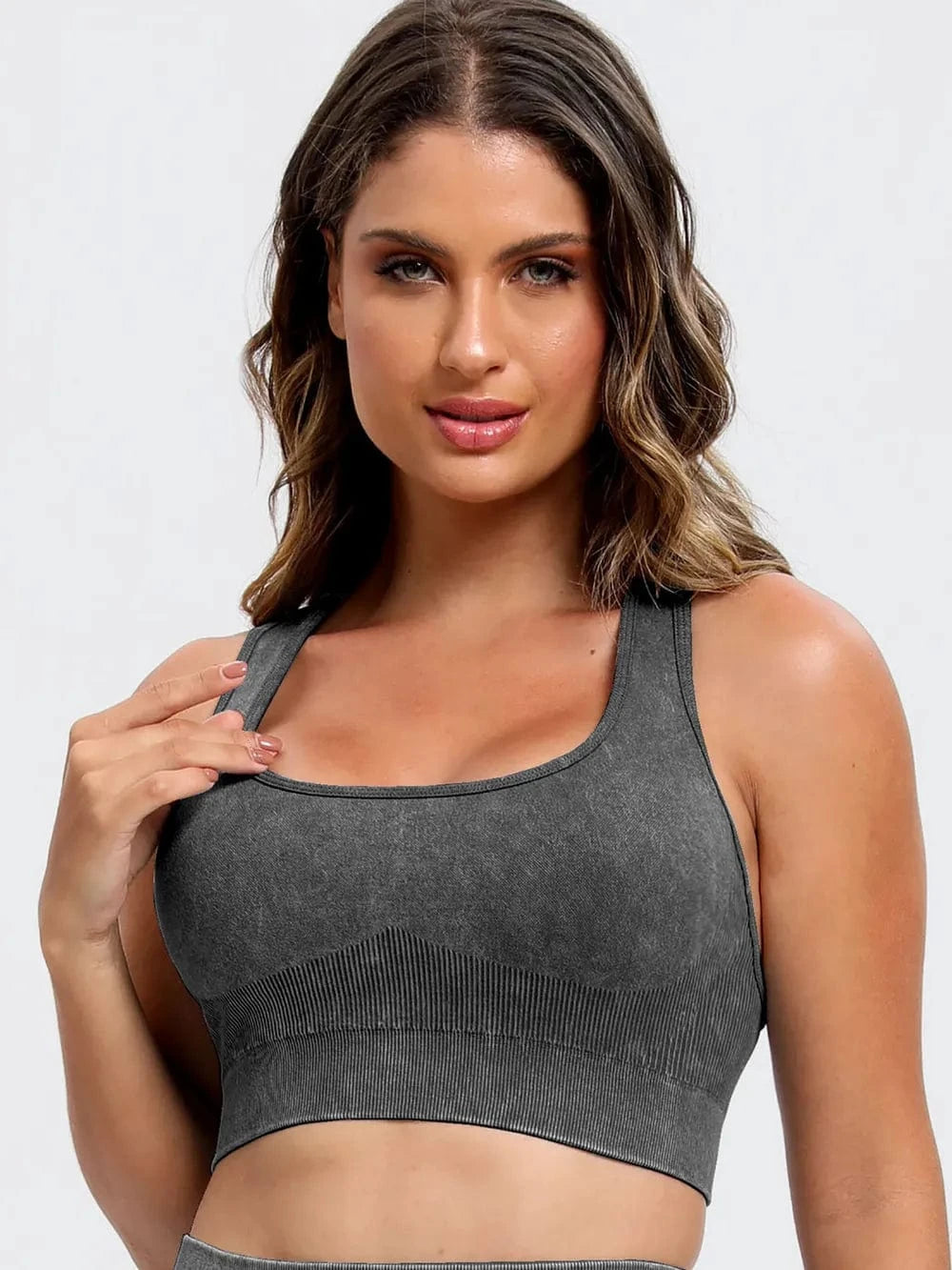 Scoop Neck Wide Strap Top and Shorts Active Set - ShalayeFashion