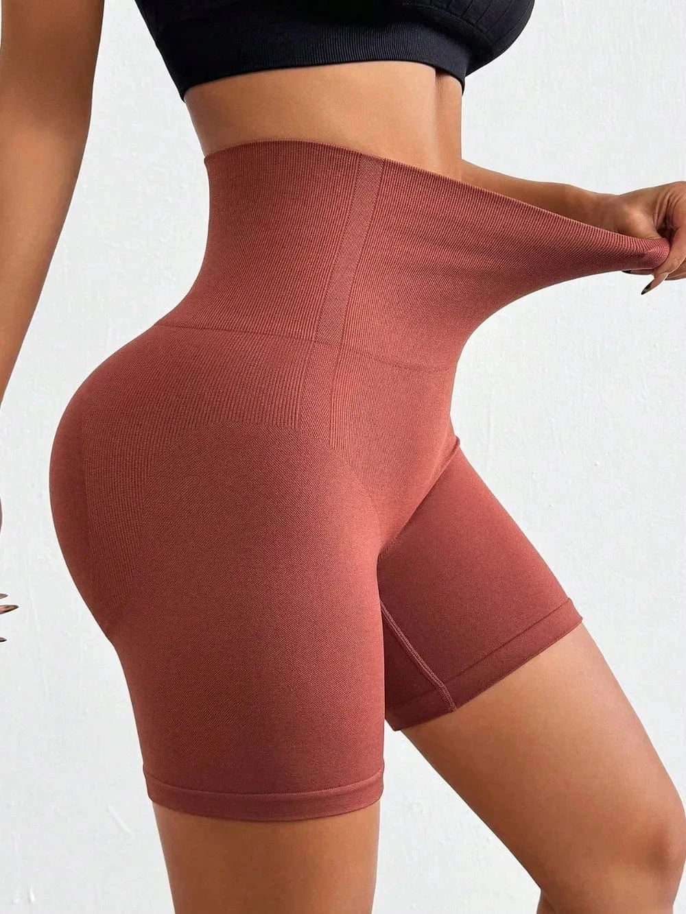Seamless High Waist Active Shorts - ShalayeFashion