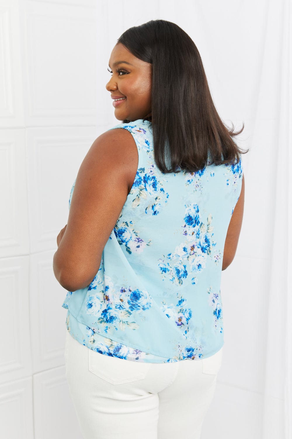 Sew In Love Off To Brunch Full Size Floral Tank Top - ShalayeFashion