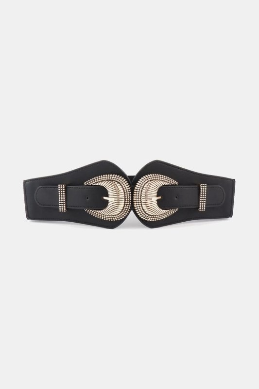 Shell Double Buckle Elastic Wide Belt - ShalayeFashion