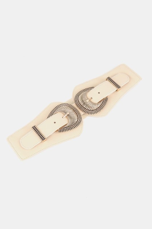 Shell Double Buckle Elastic Wide Belt - ShalayeFashion