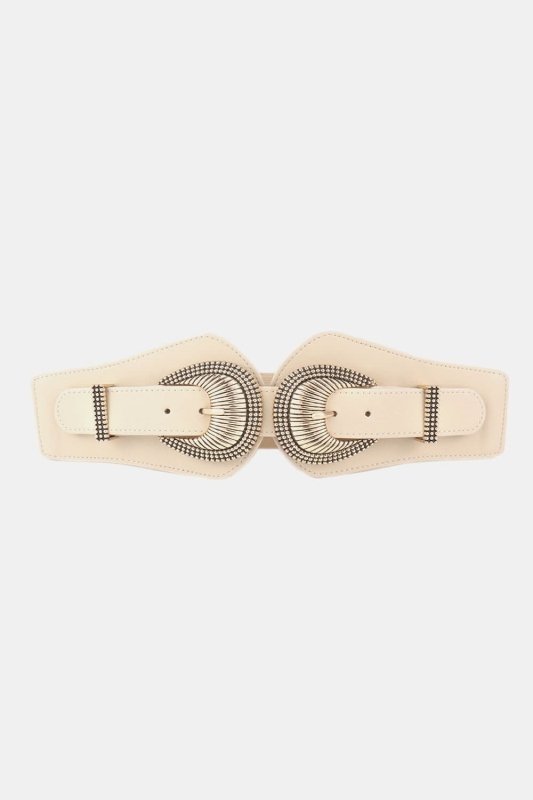 Shell Double Buckle Elastic Wide Belt - ShalayeFashion