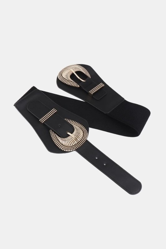 Shell Double Buckle Elastic Wide Belt - ShalayeFashion