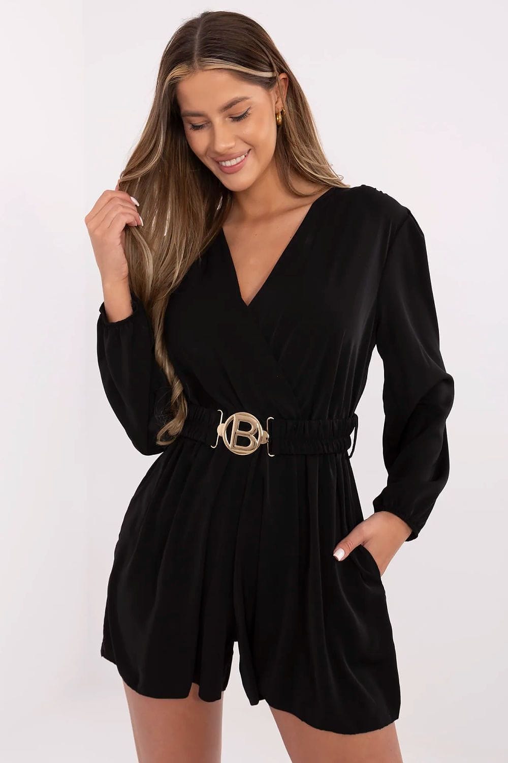 Short Jumpsuit Wrap Neckline Spanish Wide - ShalayeFashion
