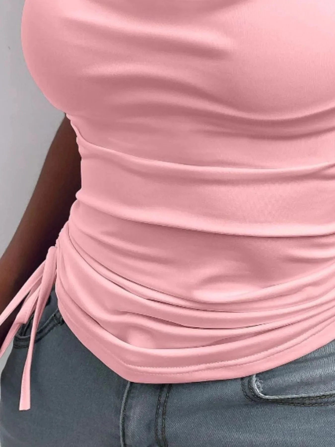 Side Drawstring Ruched Cami - ShalayeFashion