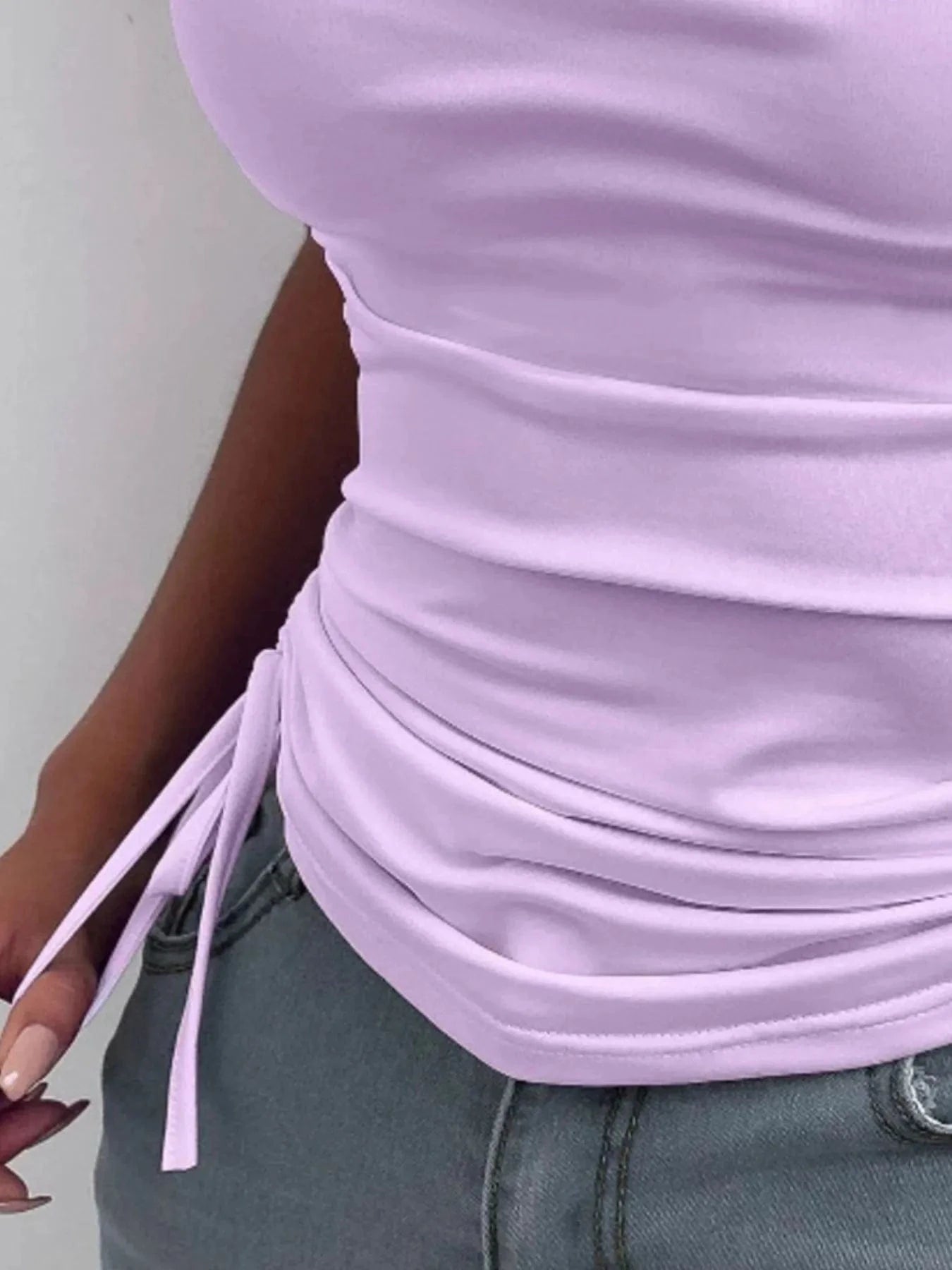 Side Drawstring Ruched Cami - ShalayeFashion