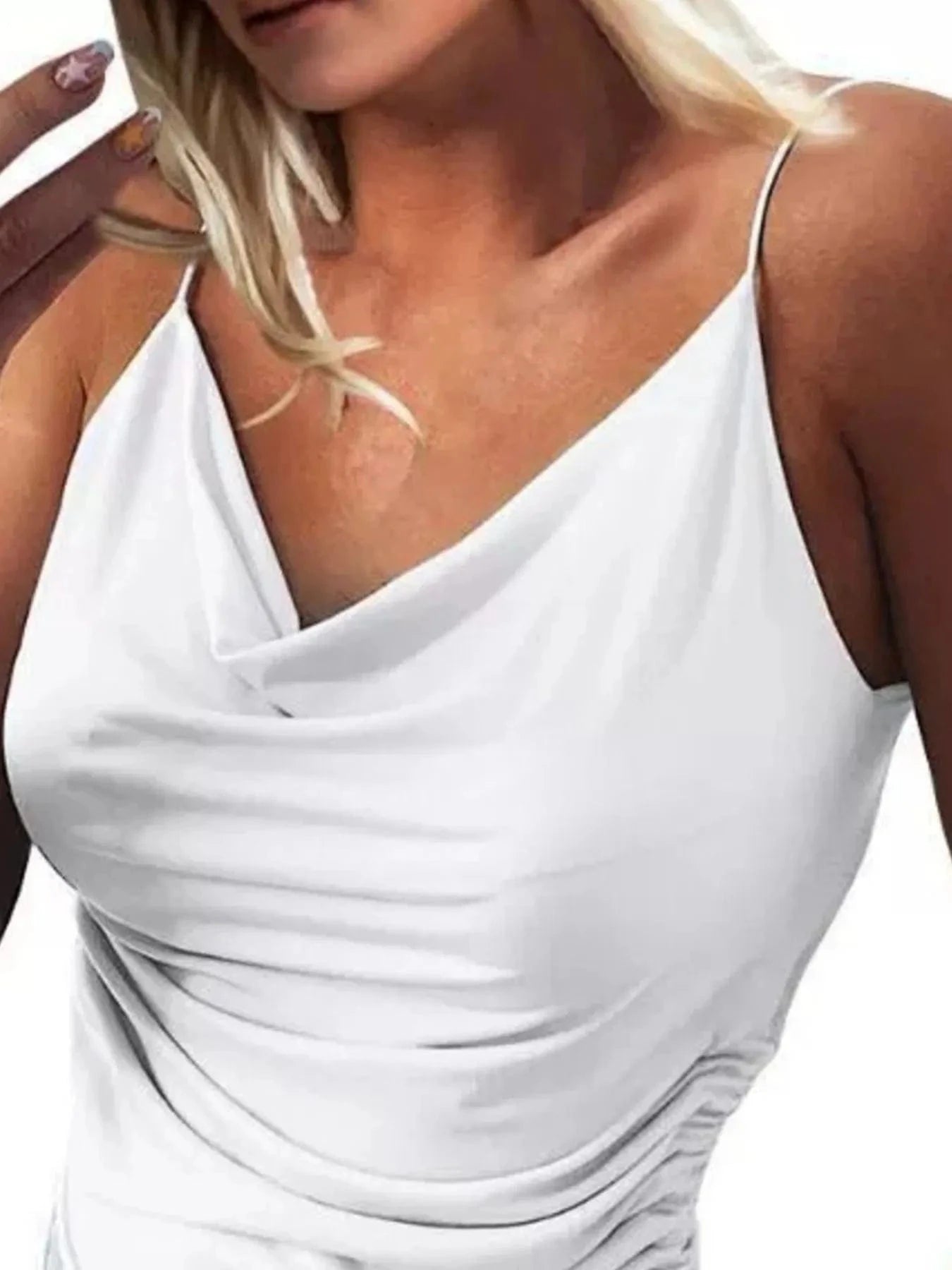Side Drawstring Ruched Cami - ShalayeFashion