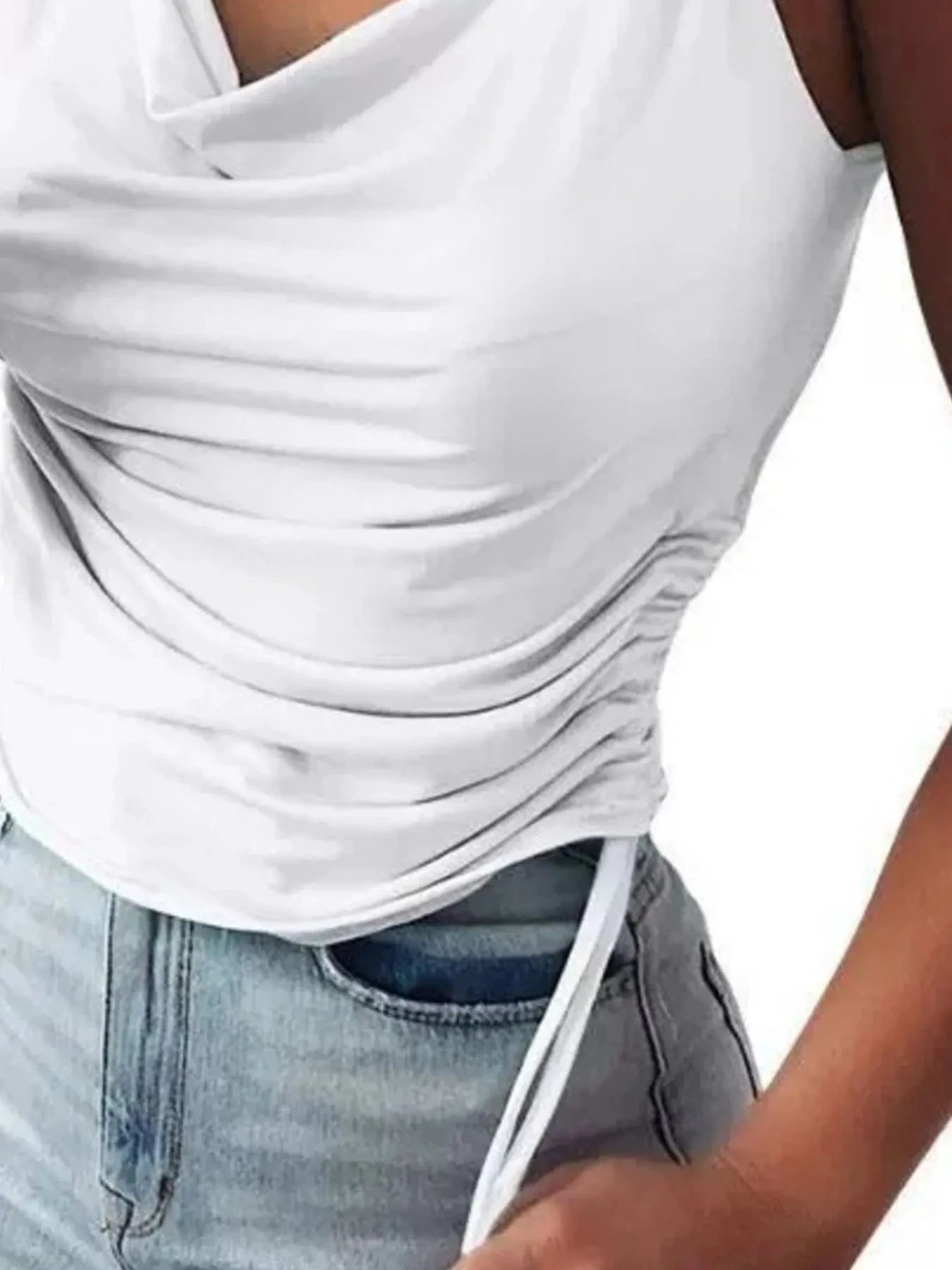 Side Drawstring Ruched Cami - ShalayeFashion