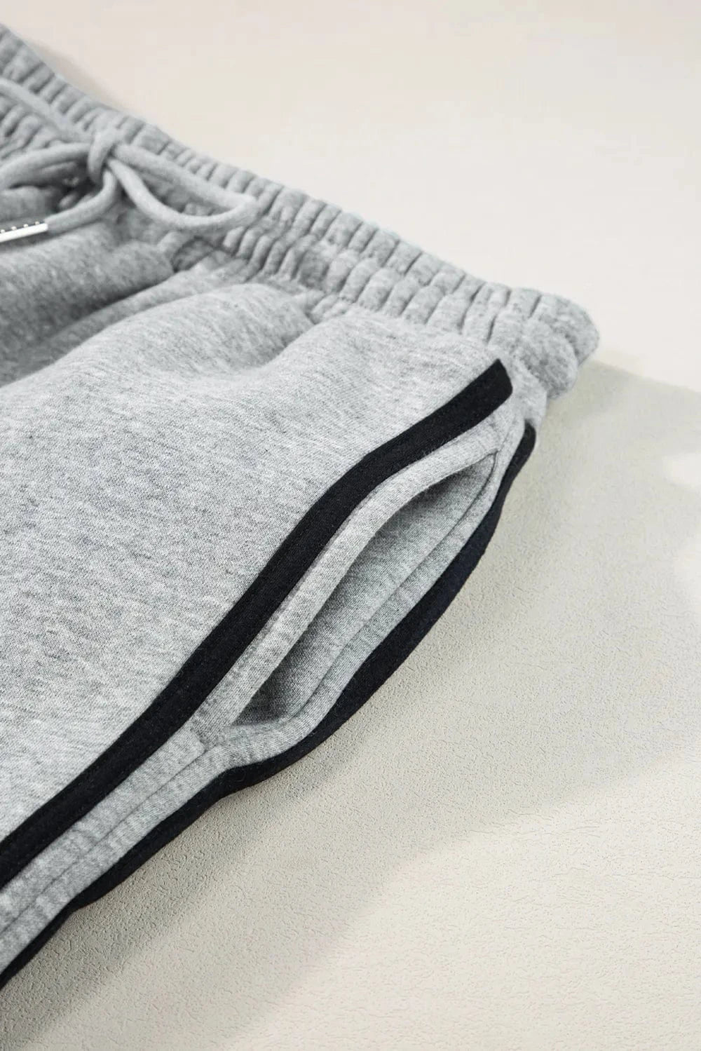 Side Striped Round Neck Top and Pants Active Set - ShalayeFashion