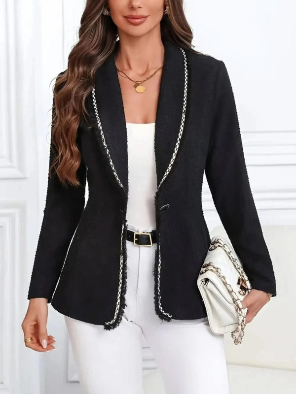 Single - Breasted Lapel Collar Blazer - ShalayeFashion