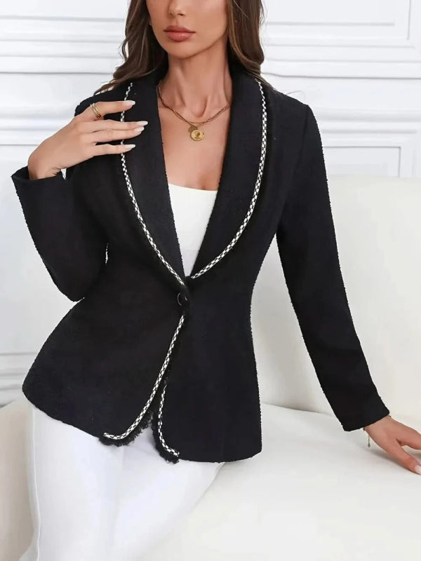 Single - Breasted Lapel Collar Blazer - ShalayeFashion
