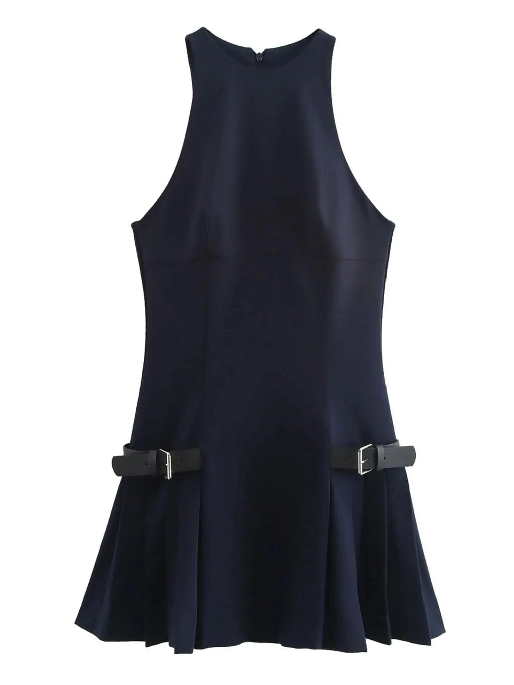 Sleeveless Halter Neck Mini Dress - ShalayeFashion