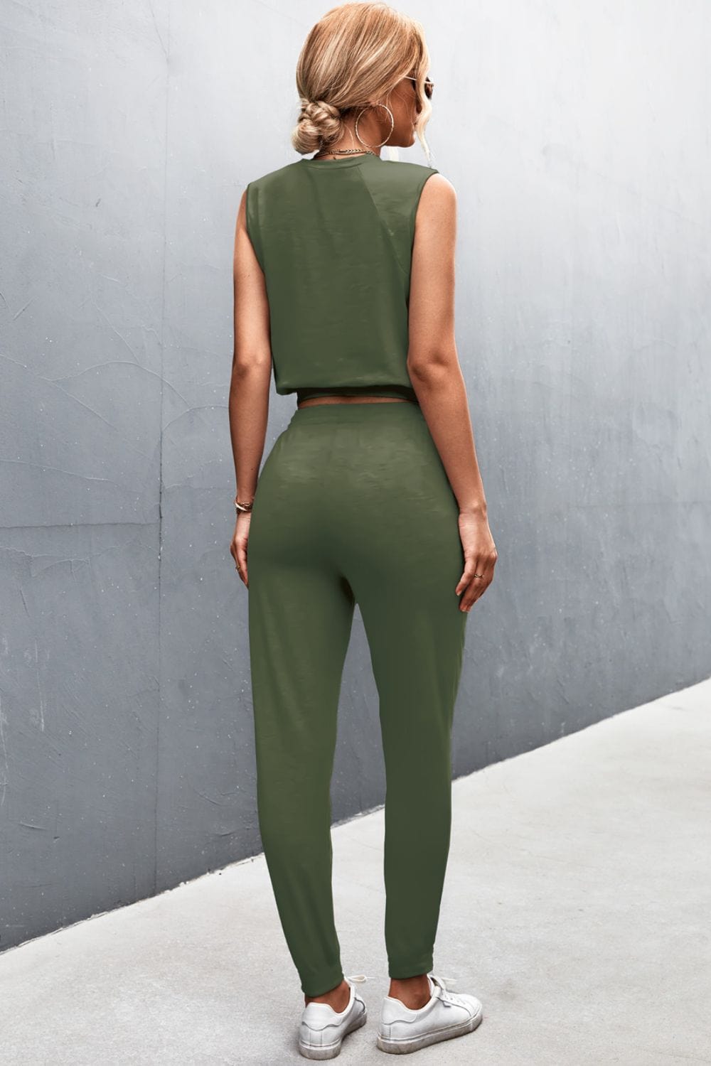 Sleeveless Top and Joggers Set - ShalayeFashion