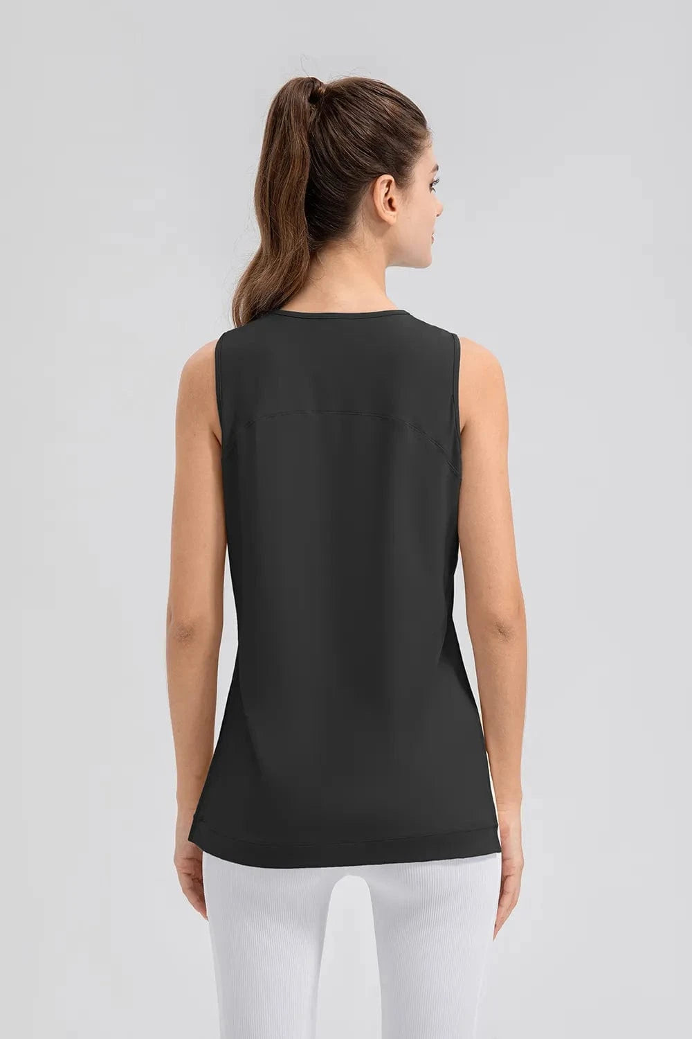 Slit Round Neck Tank - ShalayeFashion