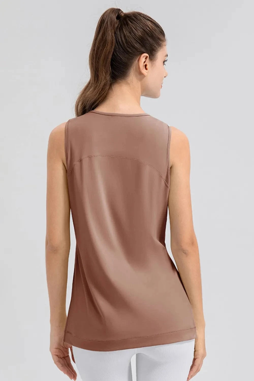Slit Round Neck Tank - ShalayeFashion