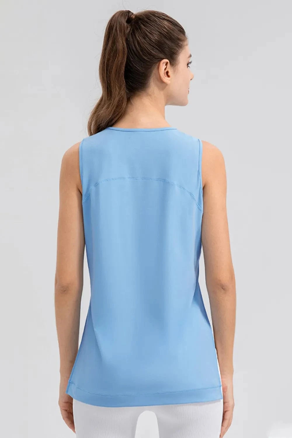 Slit Round Neck Tank - ShalayeFashion