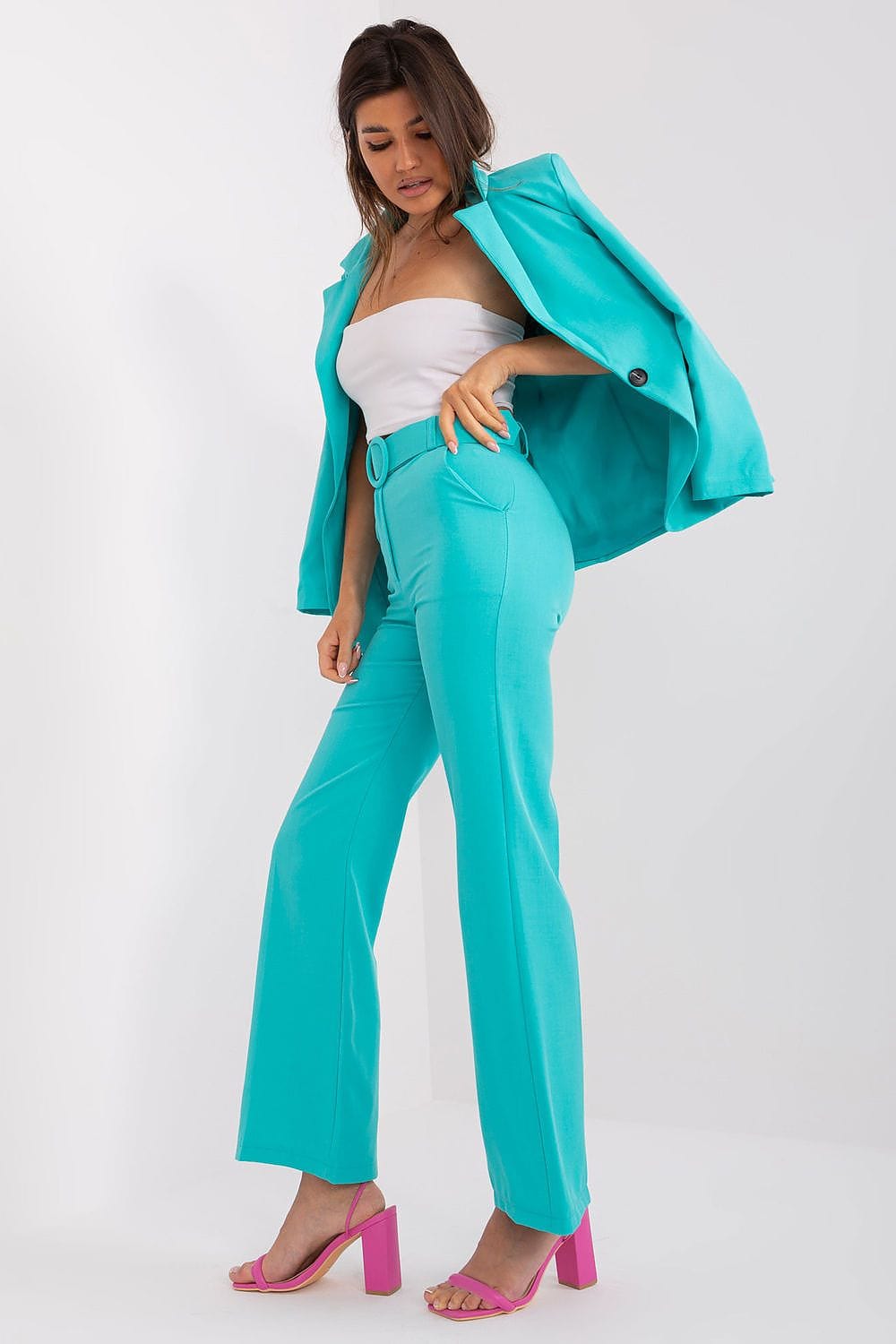 Smart Pants Flared Legs Button Zipper - ShalayeFashion