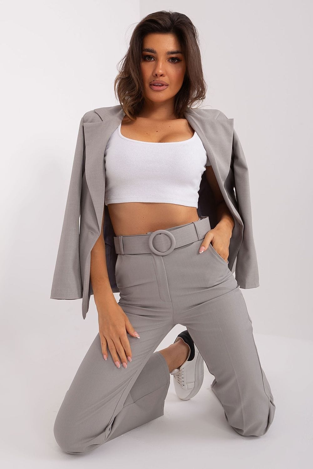 Smart Pants Flared Legs Button Zipper - ShalayeFashion