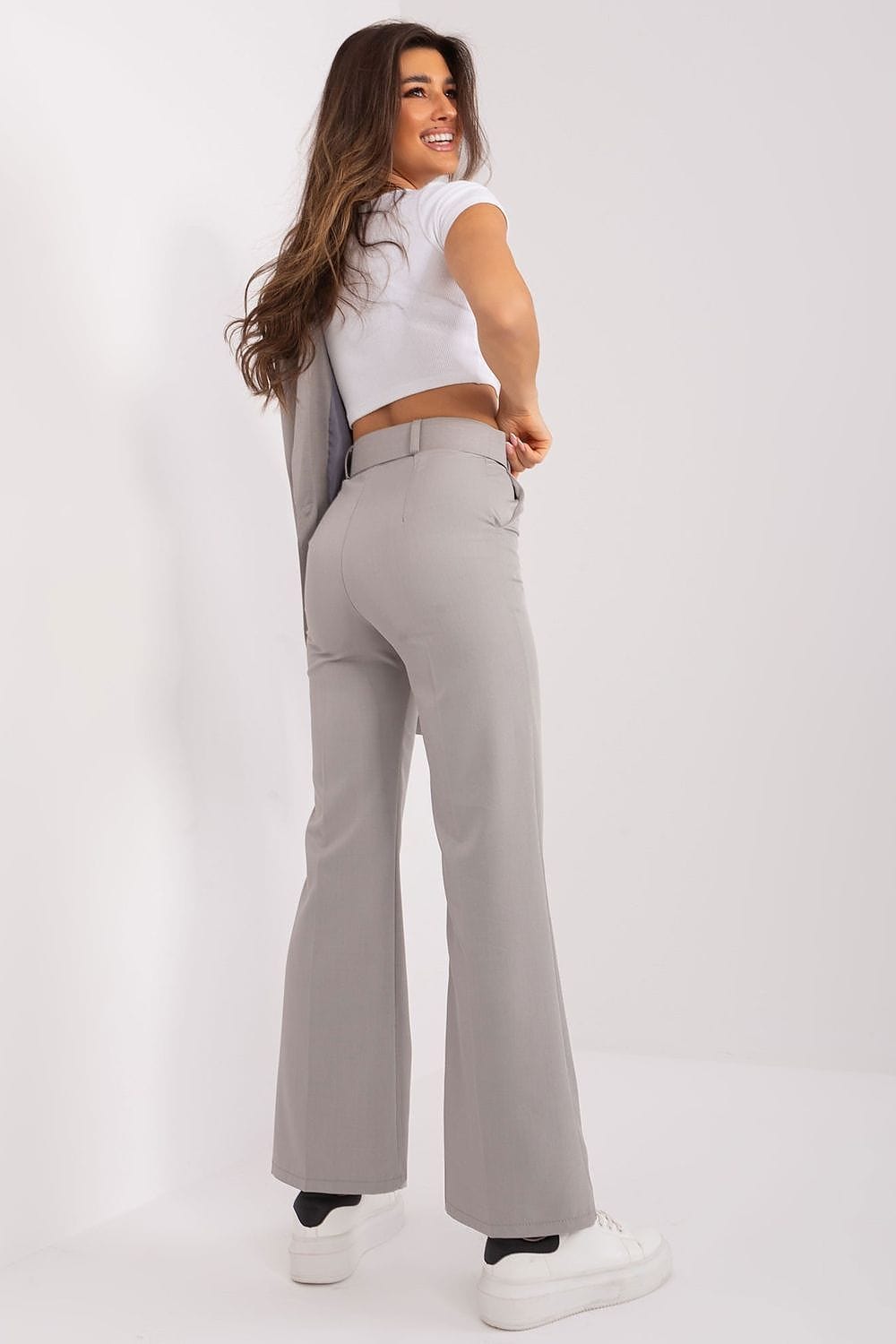 Smart Pants Flared Legs Button Zipper - ShalayeFashion