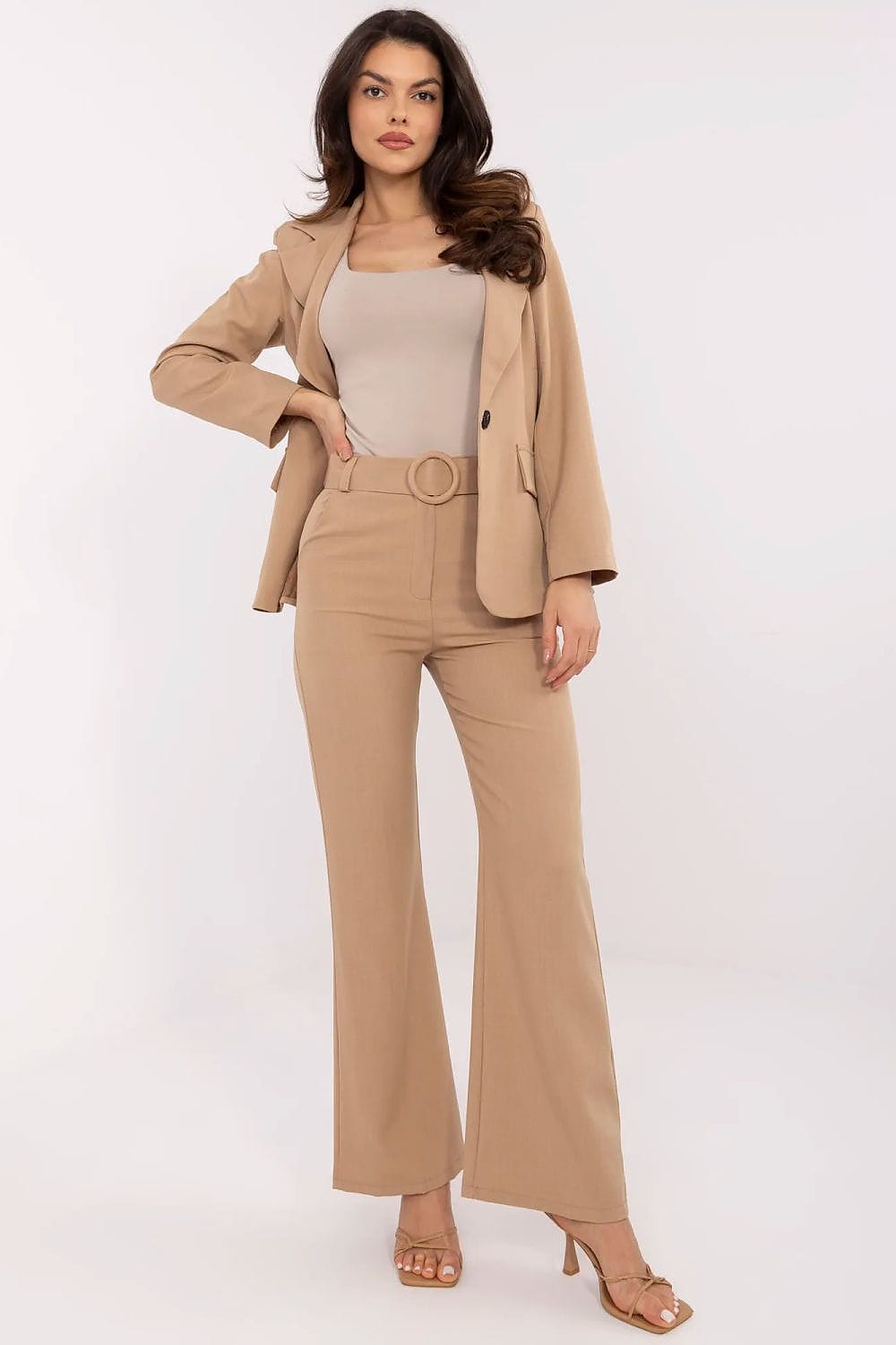 Smart Pants Flared Legs Button Zipper - ShalayeFashion