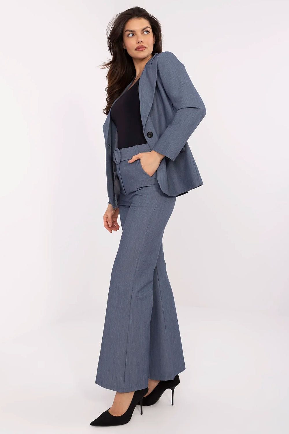 Smart Pants Flared Legs Button Zipper - ShalayeFashion