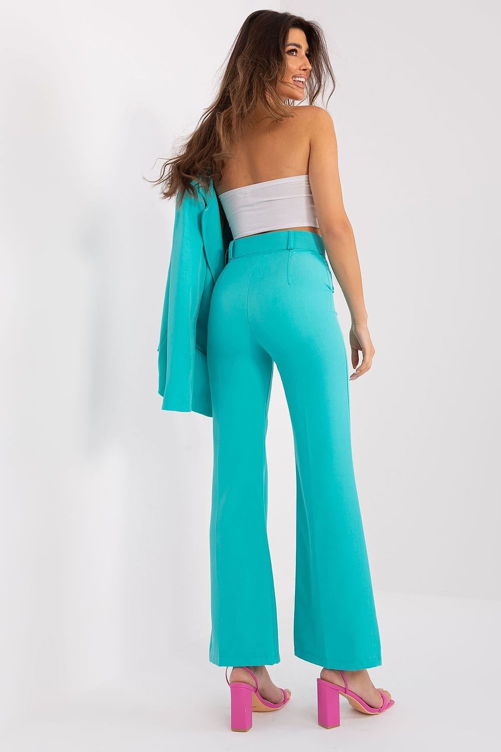 Smart Pants Flared Legs Button Zipper - ShalayeFashion
