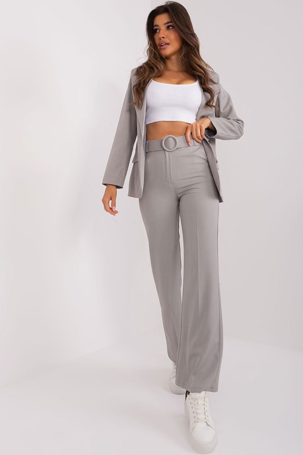 Smart Pants Flared Legs Button Zipper - ShalayeFashion