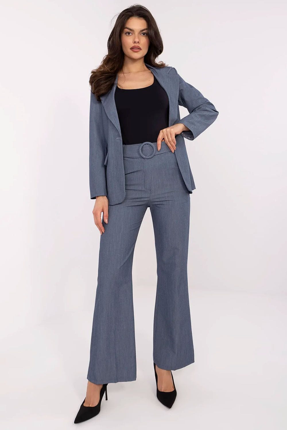 Smart Pants Flared Legs Button Zipper - ShalayeFashion