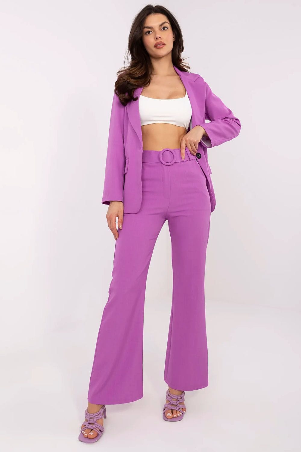 Smart Pants Flared Legs Button Zipper - ShalayeFashion