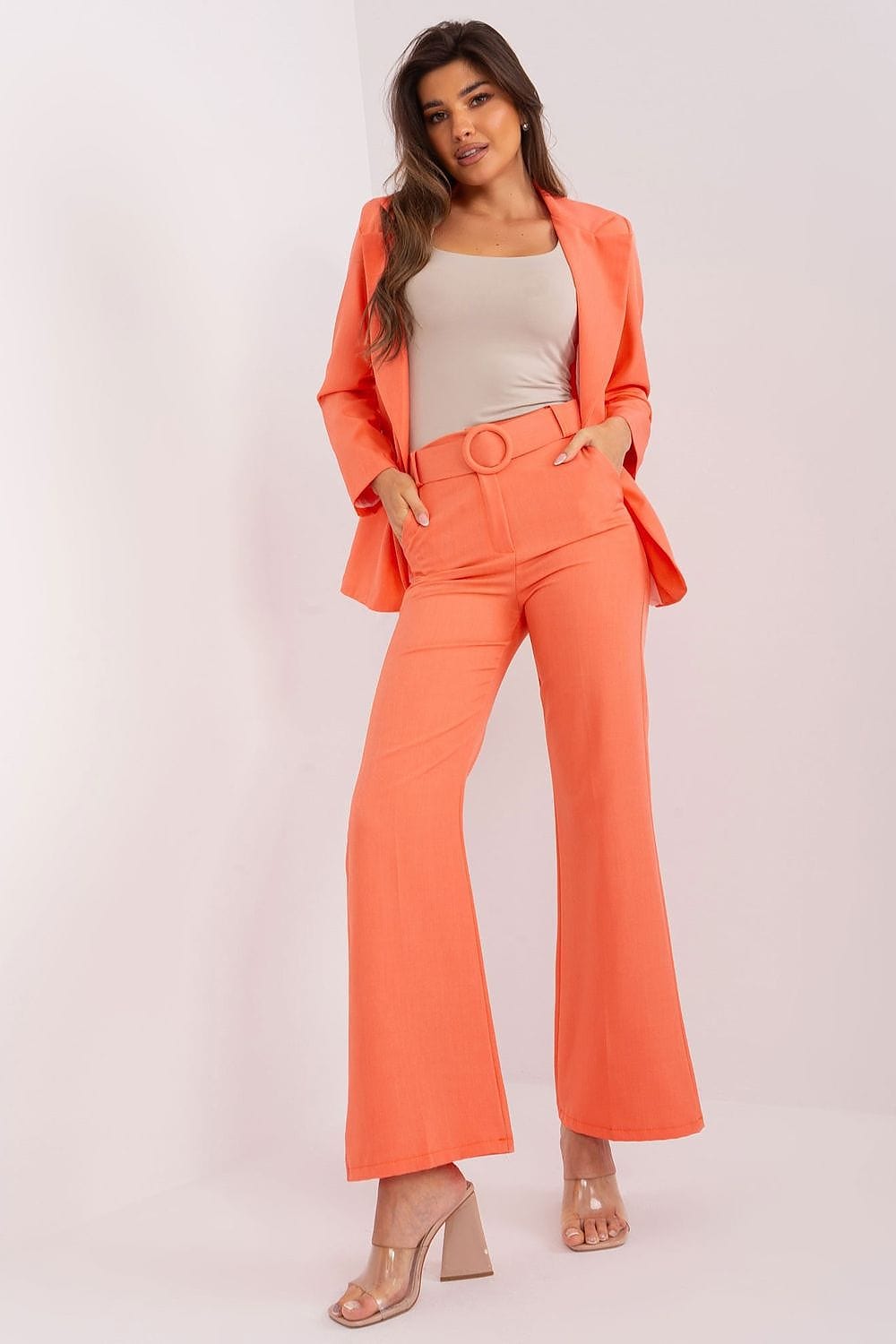 Smart Pants Flared Legs Button Zipper - ShalayeFashion