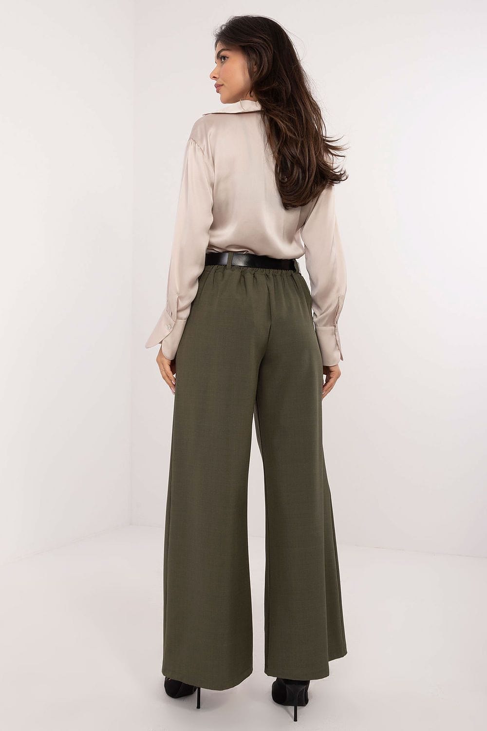 Smooth Material Pants High Waist Wide - ShalayeFashion