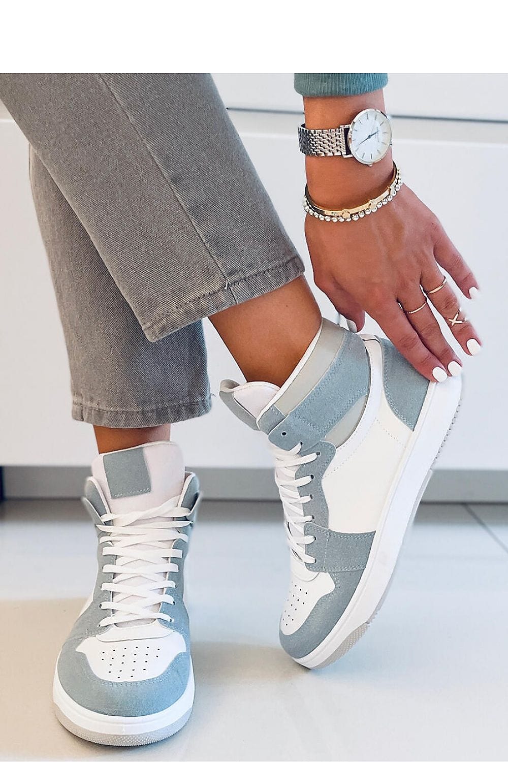 Sneakers Inello Eco Leather Ankle - ShalayeFashion
